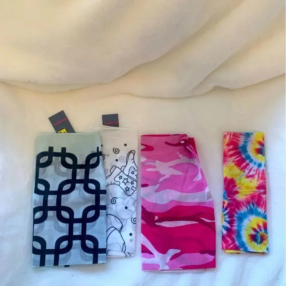 Set 3 Colorful‎ Bandannas NWT